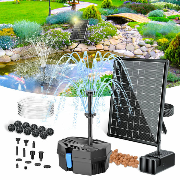 8W 80GPH Solar Pond Filter Fountain