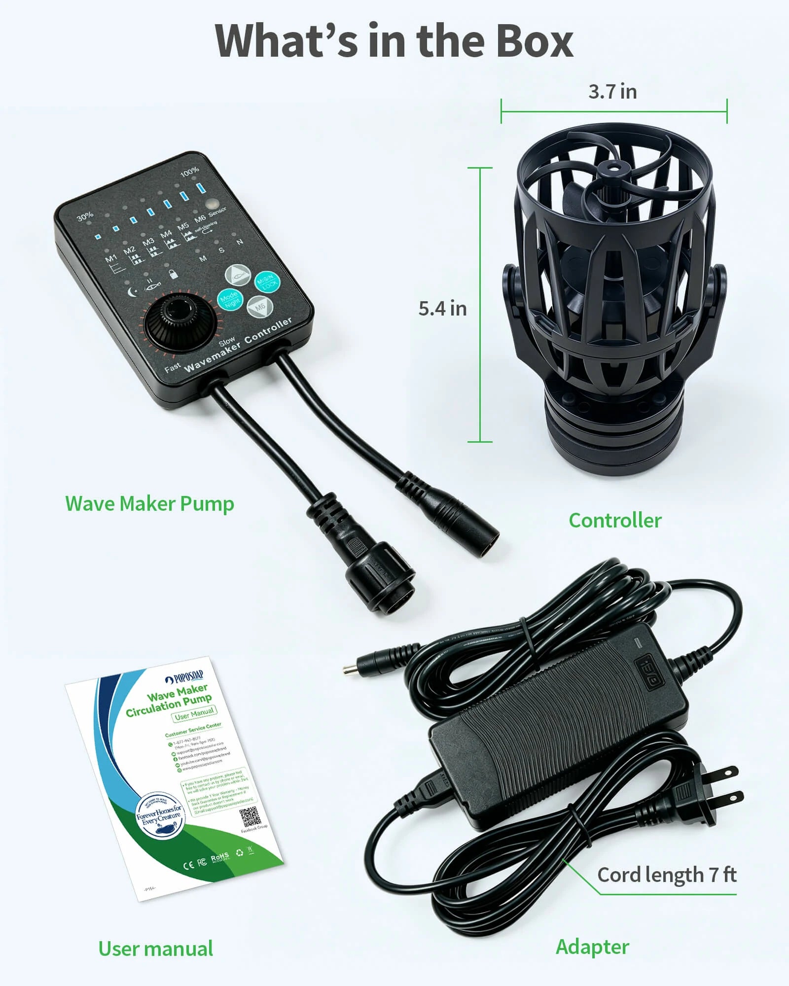 4800GPH Aquarium Wavemaker Circulation Pump with Controller