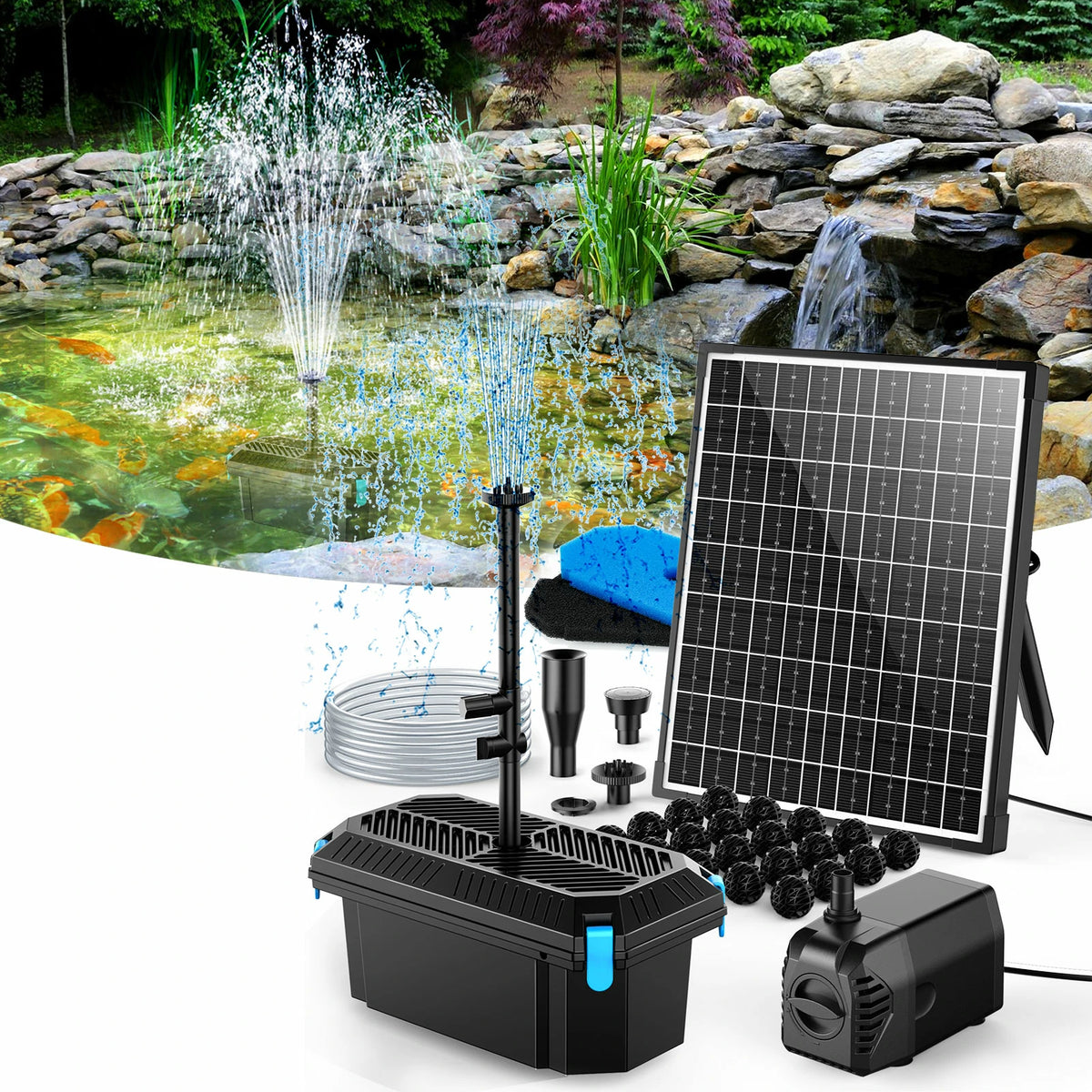 33-Gallon Solar Patio Pond & Fountain Kit
