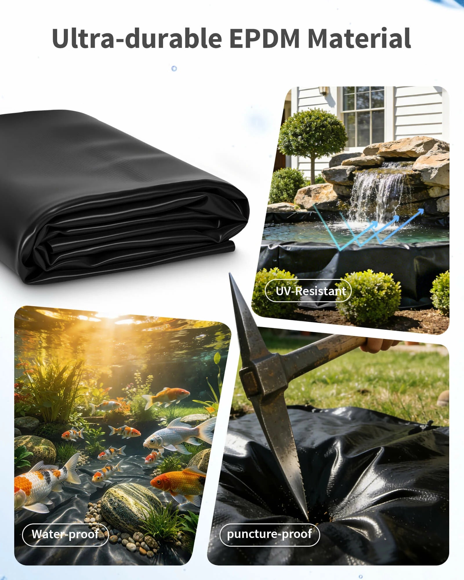 10' x 10' 45mil EPDM Pond Liner