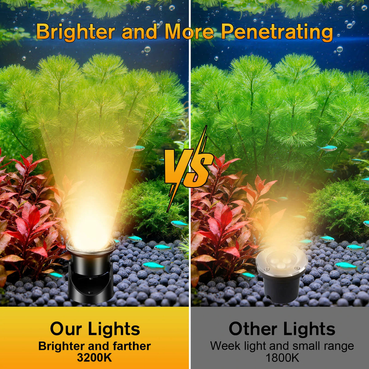 brighter 4-Head Warmwhite Underwater Pond Lights