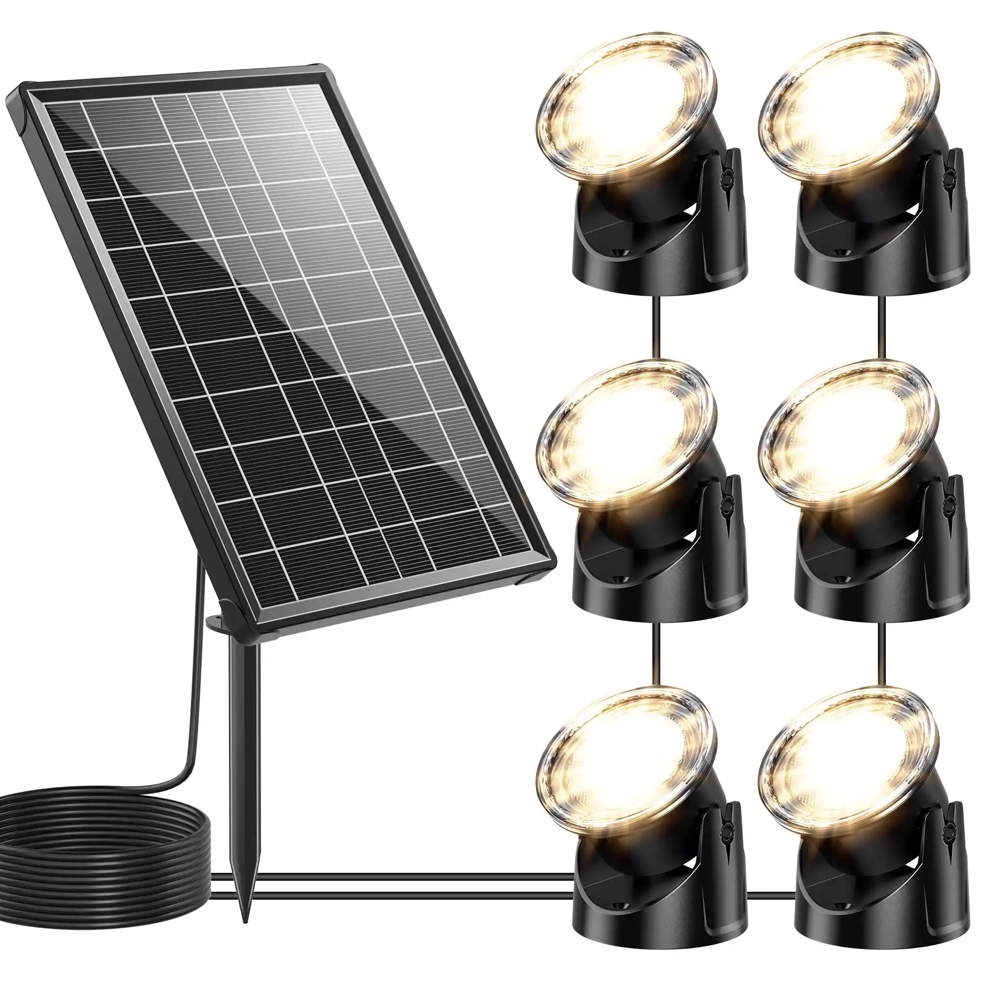 8W Warmwhite Solar Underwater Lights with 6 Heads