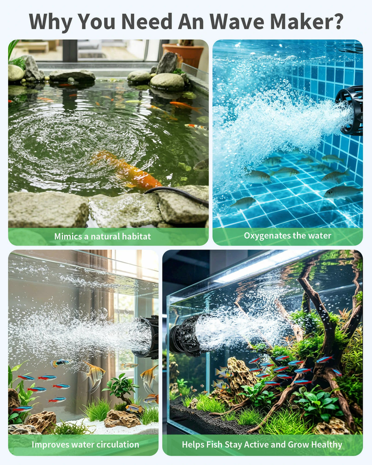 4800GPH Aquarium Wavemaker Circulation Pump with Controller