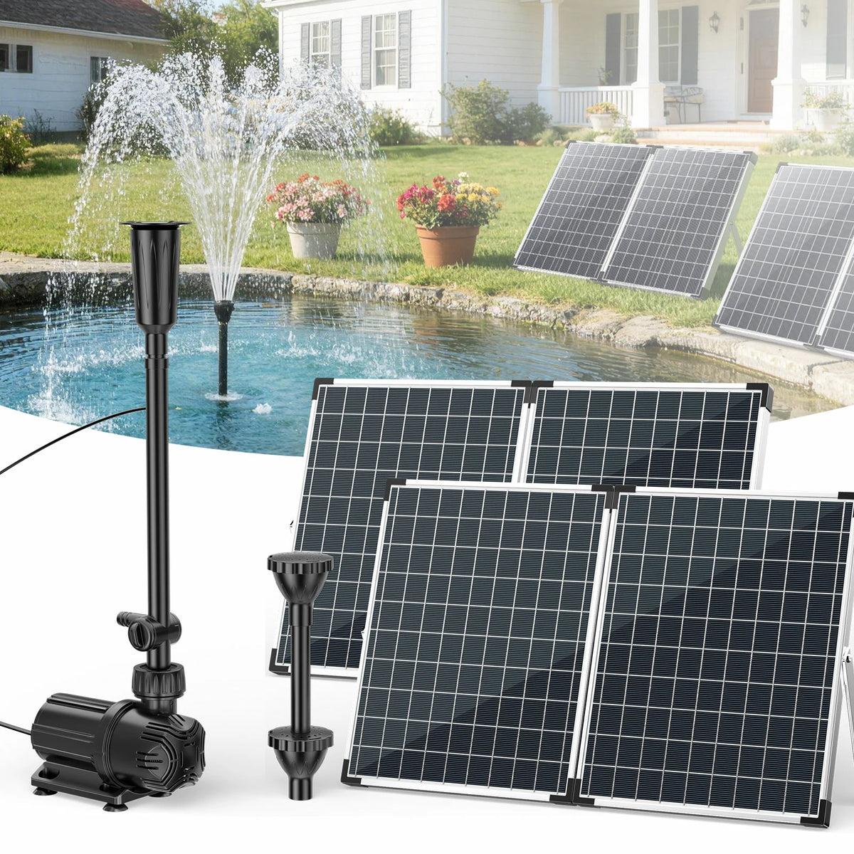 100W 1200GPH Solar Fountain Pump