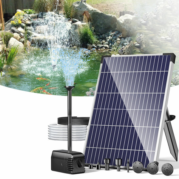 12W 160GPH Solar Fountain Pump - Black Pump