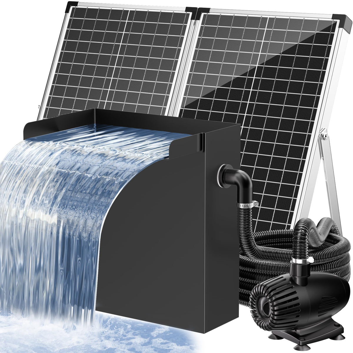 6′ x 6′ Pond Decor Kit | 3-in-1 Filter, Waterfall & Lights