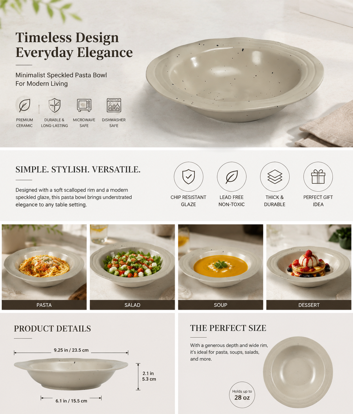 POPOSOAP Ceramic Helix Swirl Salad Plates for Desserts & Dining