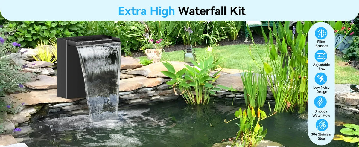 high pond with waterfall kit