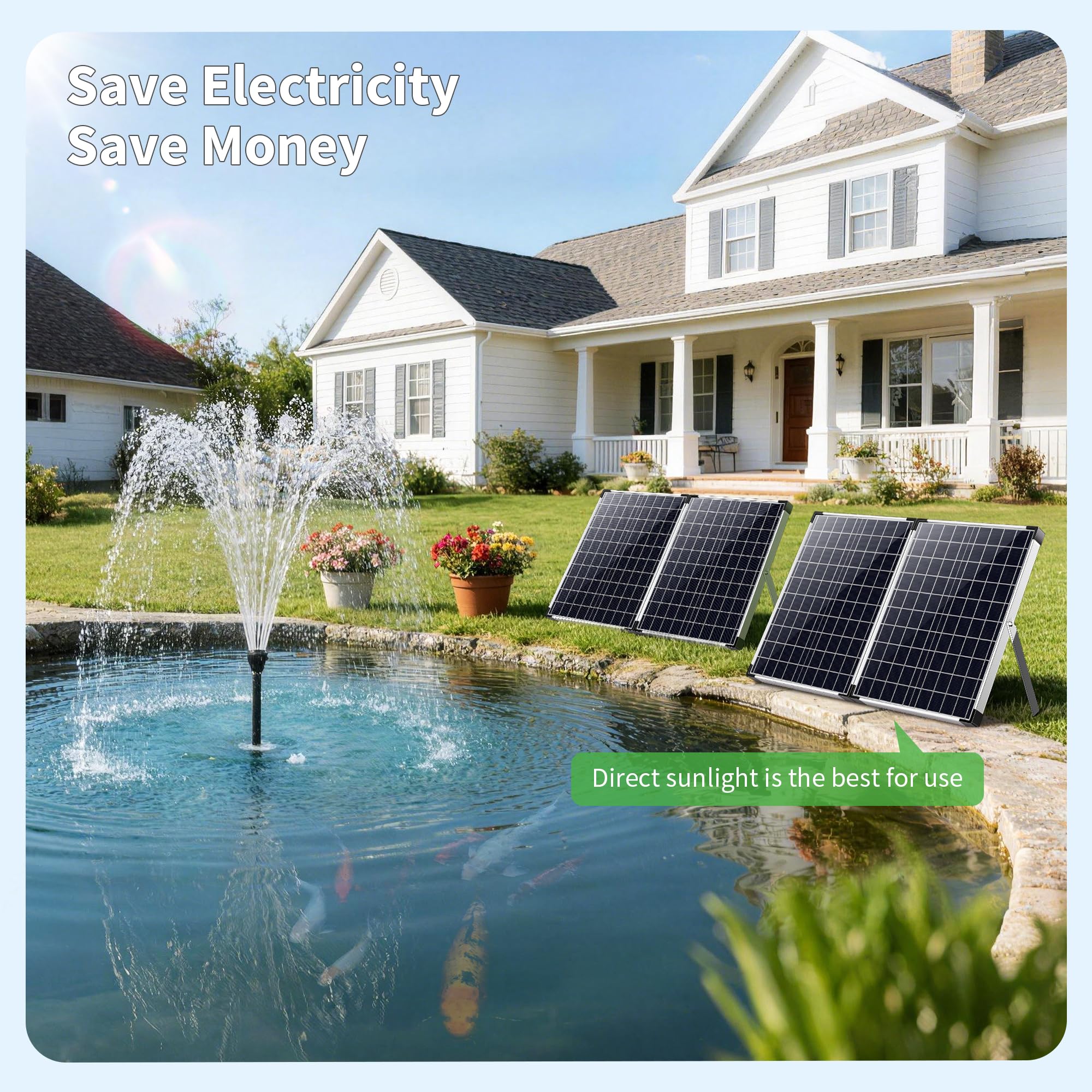 100W 1200GPH Solar Water Fountain Pump