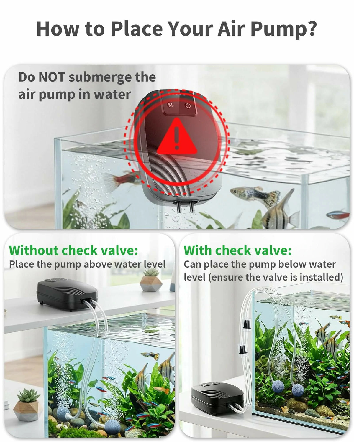 7.5W Aquarium Air Pump with 5000mAh Battery