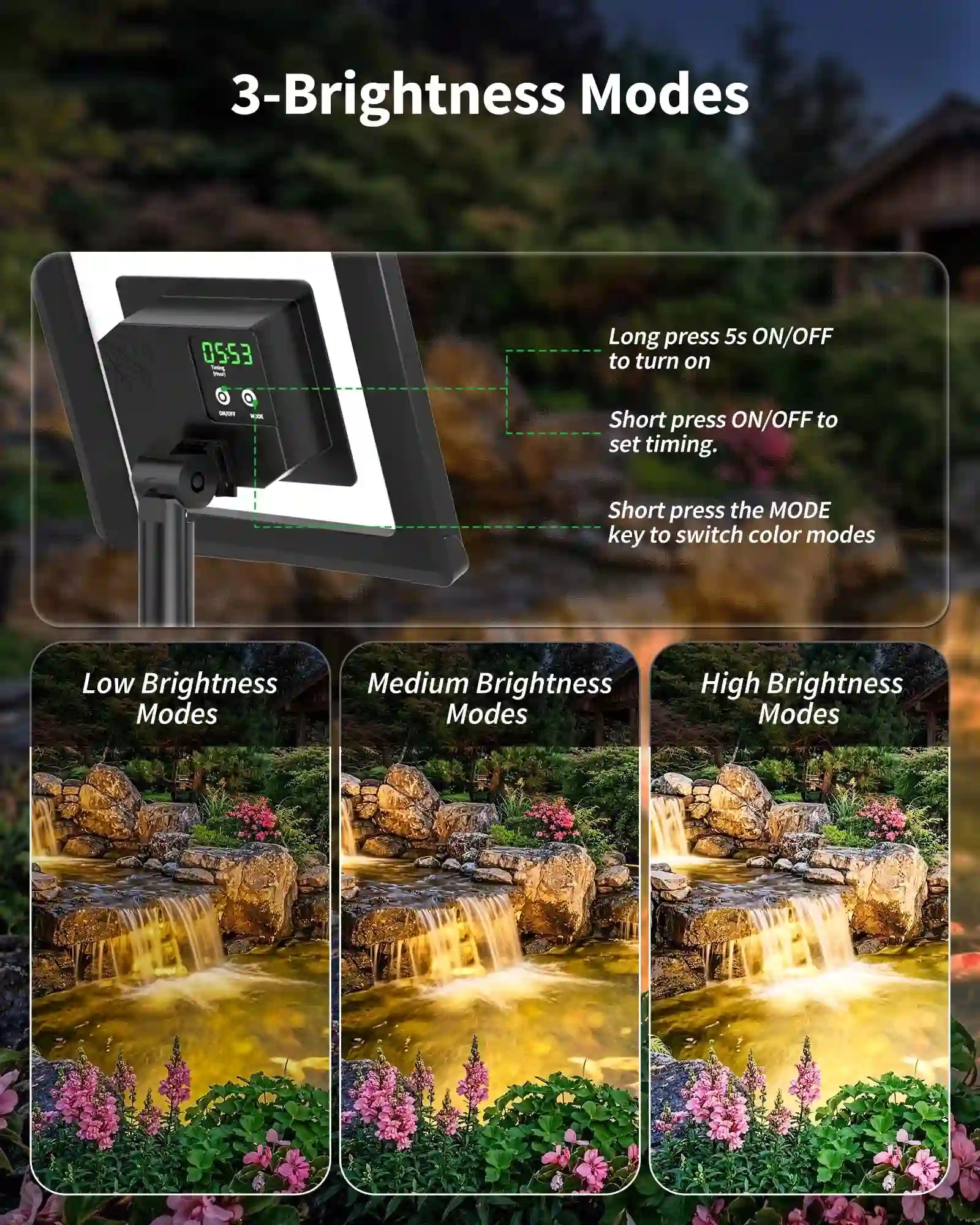 4W Warmwhite Solar Underwater Lights with 3 Heads