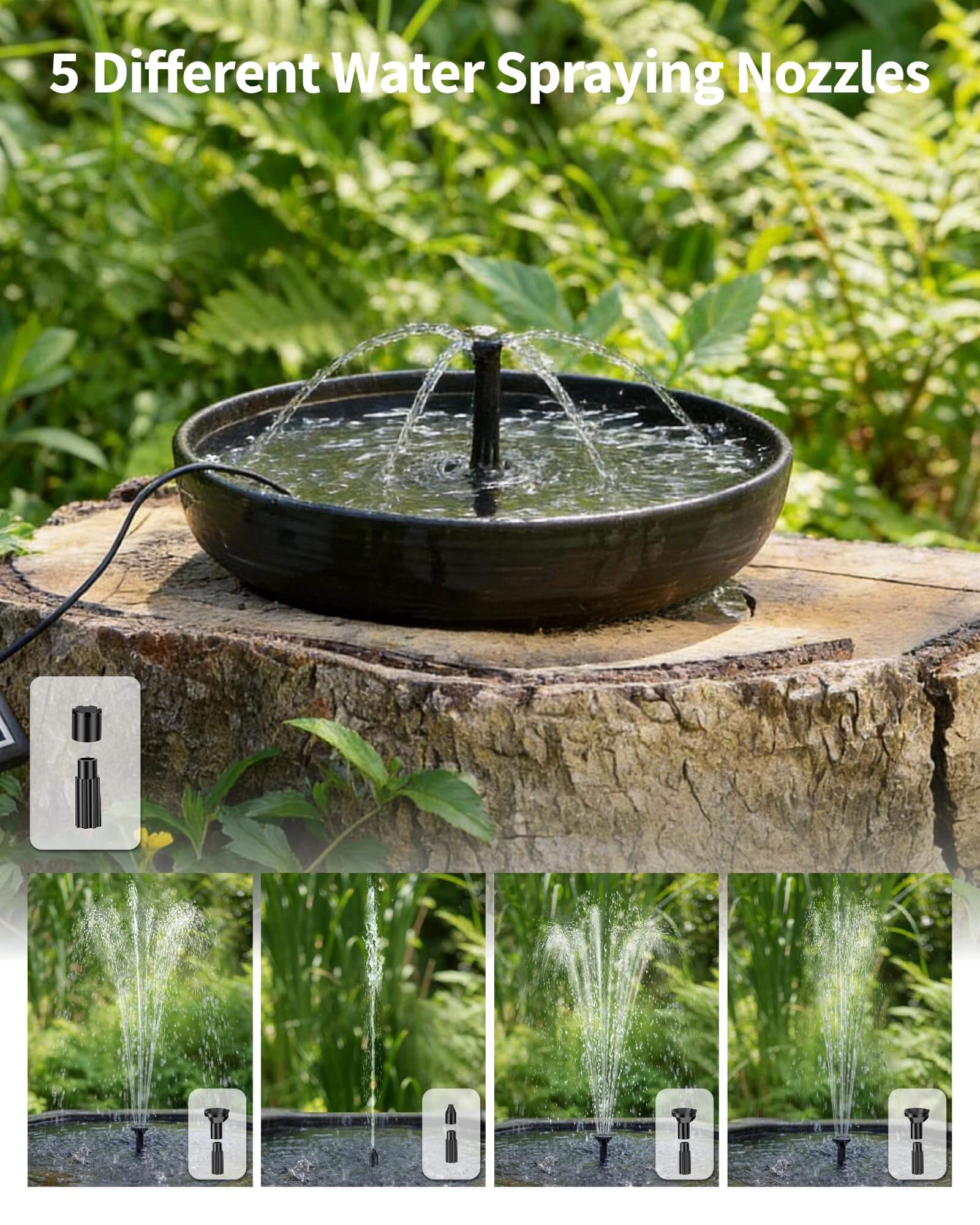 P3035 4W 60GPH Solar Pond Filter Fountain