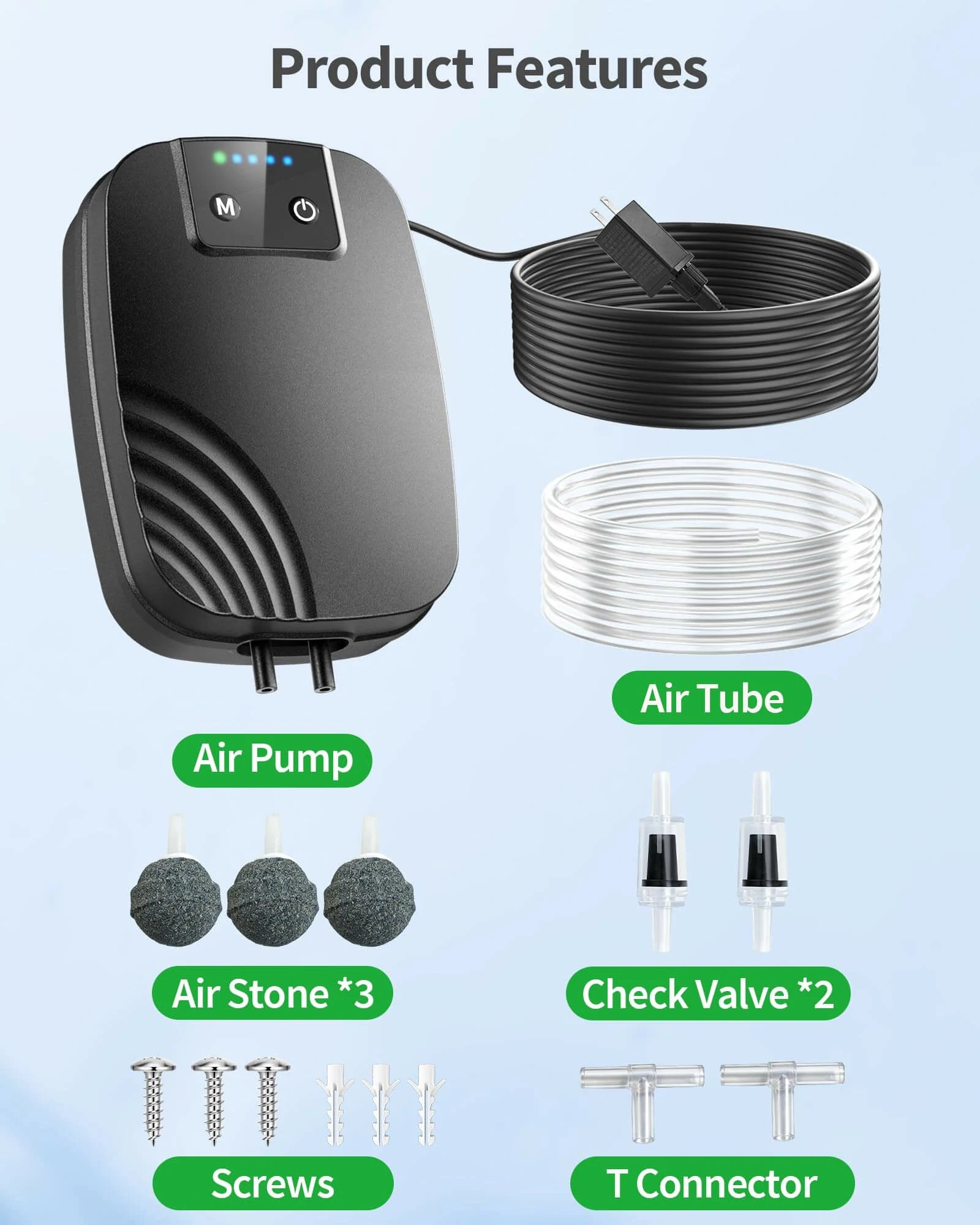 7.5W Aquarium Air Pump with 5000mAh Battery