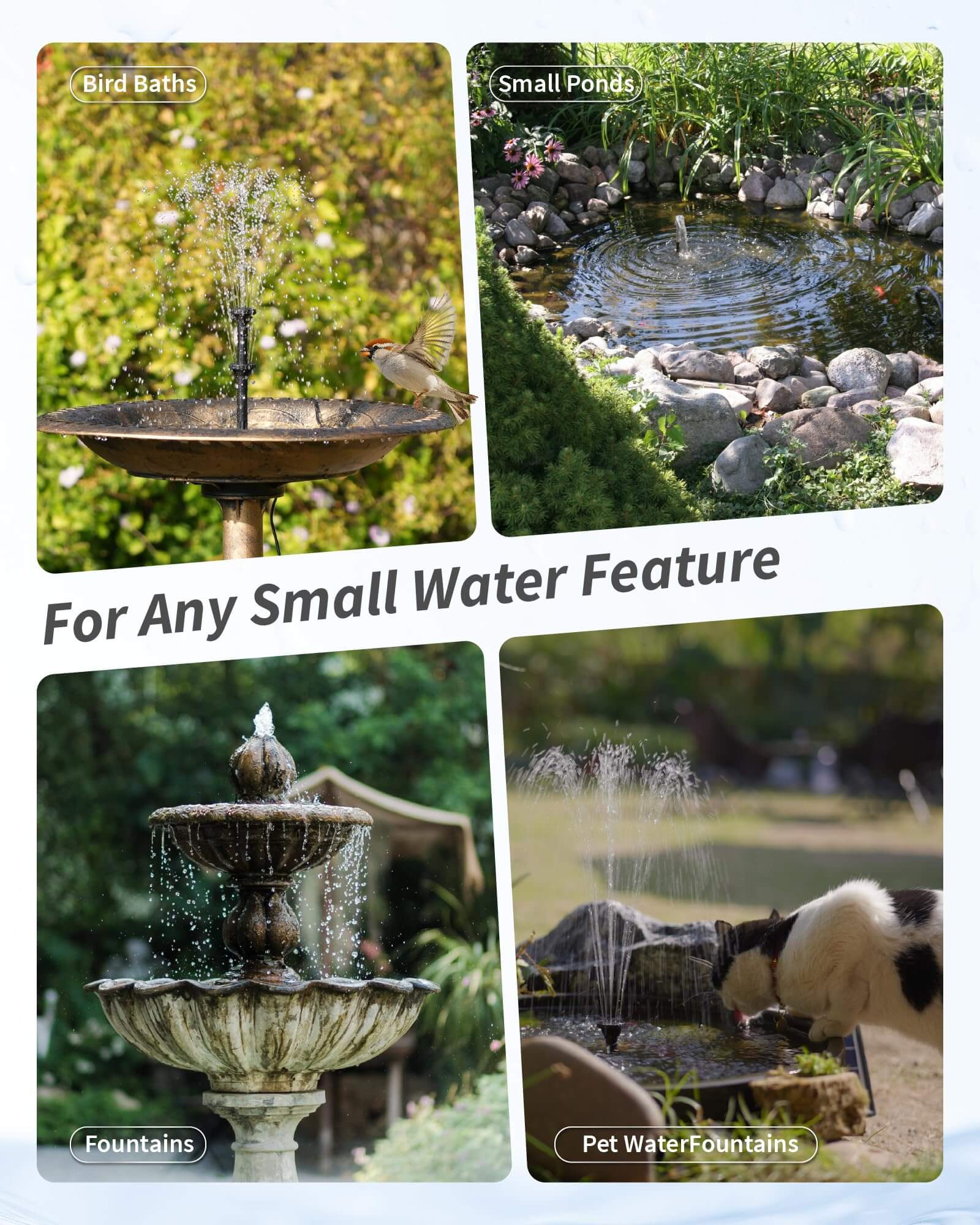 P3065D 6.5W 60GPH Solar Pond Filter Fountain with Battery