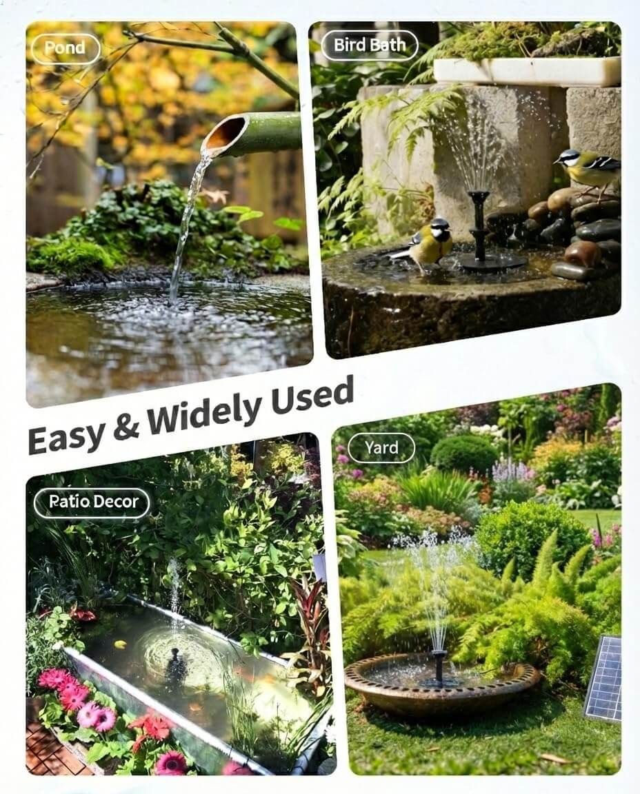 P3065D 6.5W 60GPH Solar Pond Filter Fountain with Battery