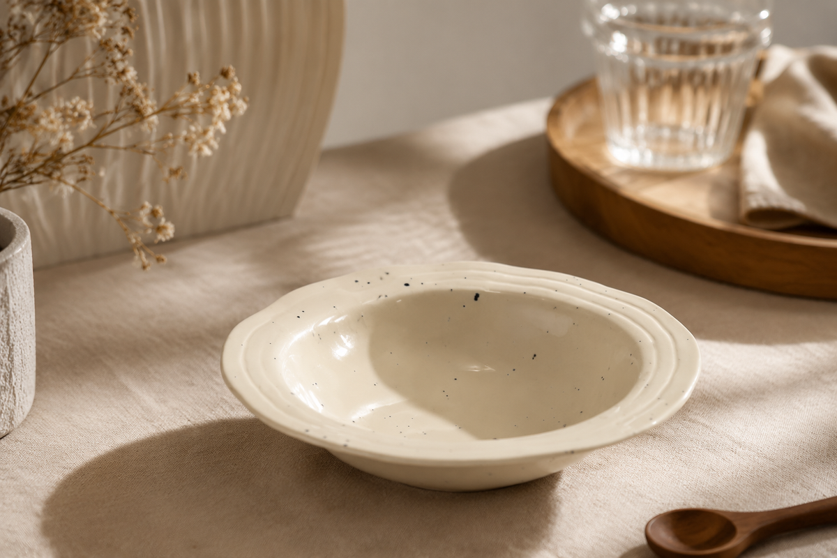 POPOSOAP Ceramic Helix Swirl Salad Plates for Desserts & Dining
