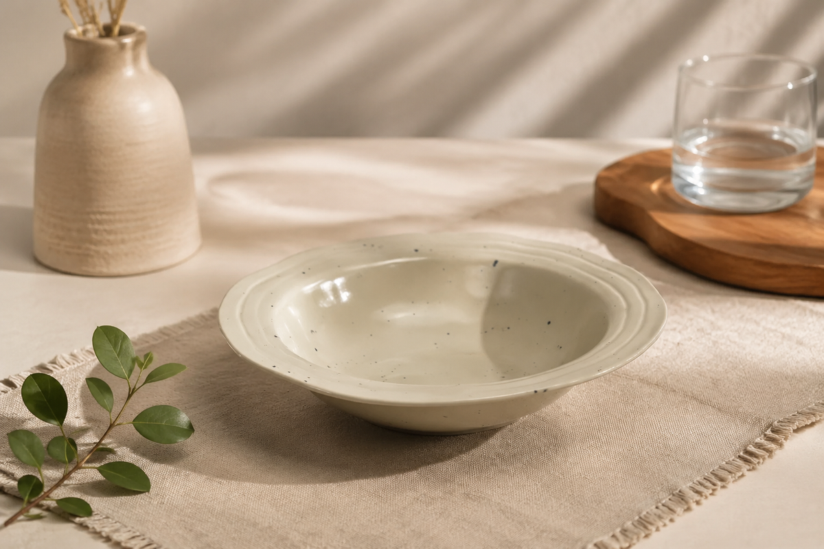 POPOSOAP Ceramic Helix Swirl Salad Plates for Desserts & Dining