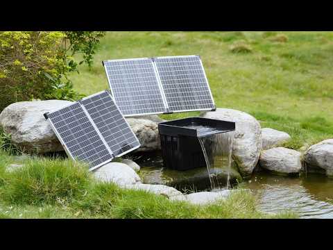 100W 1200GPH Solar Waterfall Pump Kit with 12.6"x15" Spillway