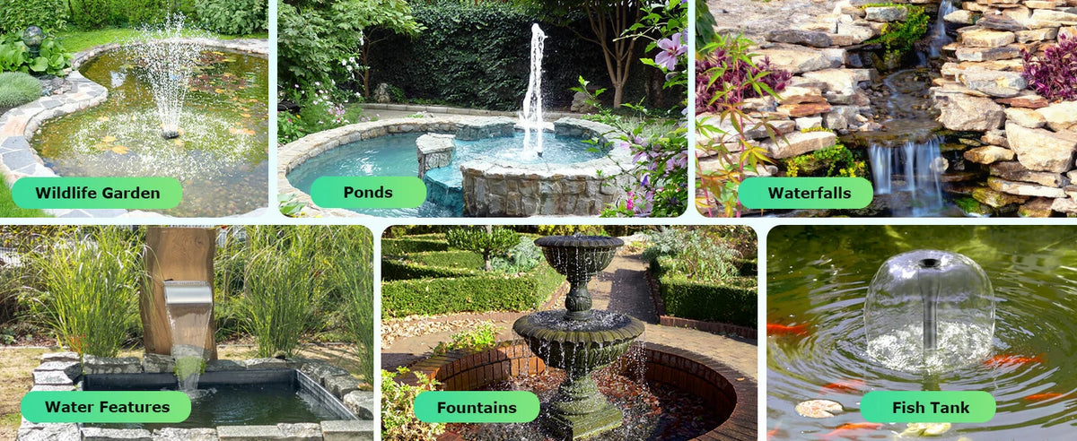 solar water pump for fountains scene
