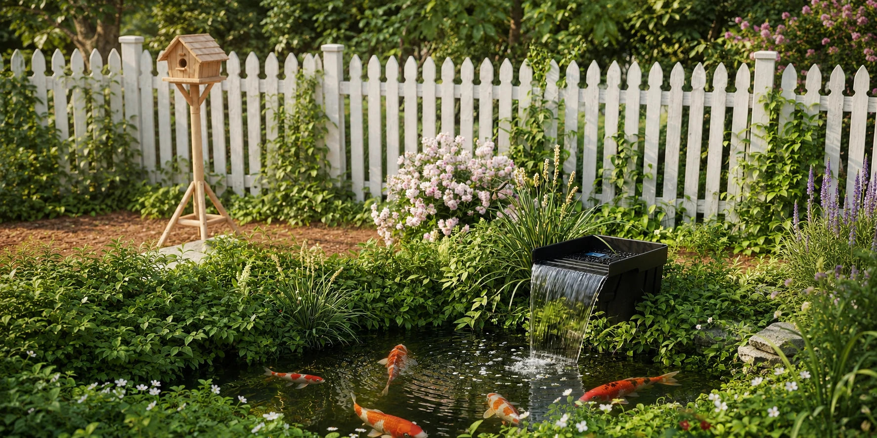 solar water pump pond waterfall material