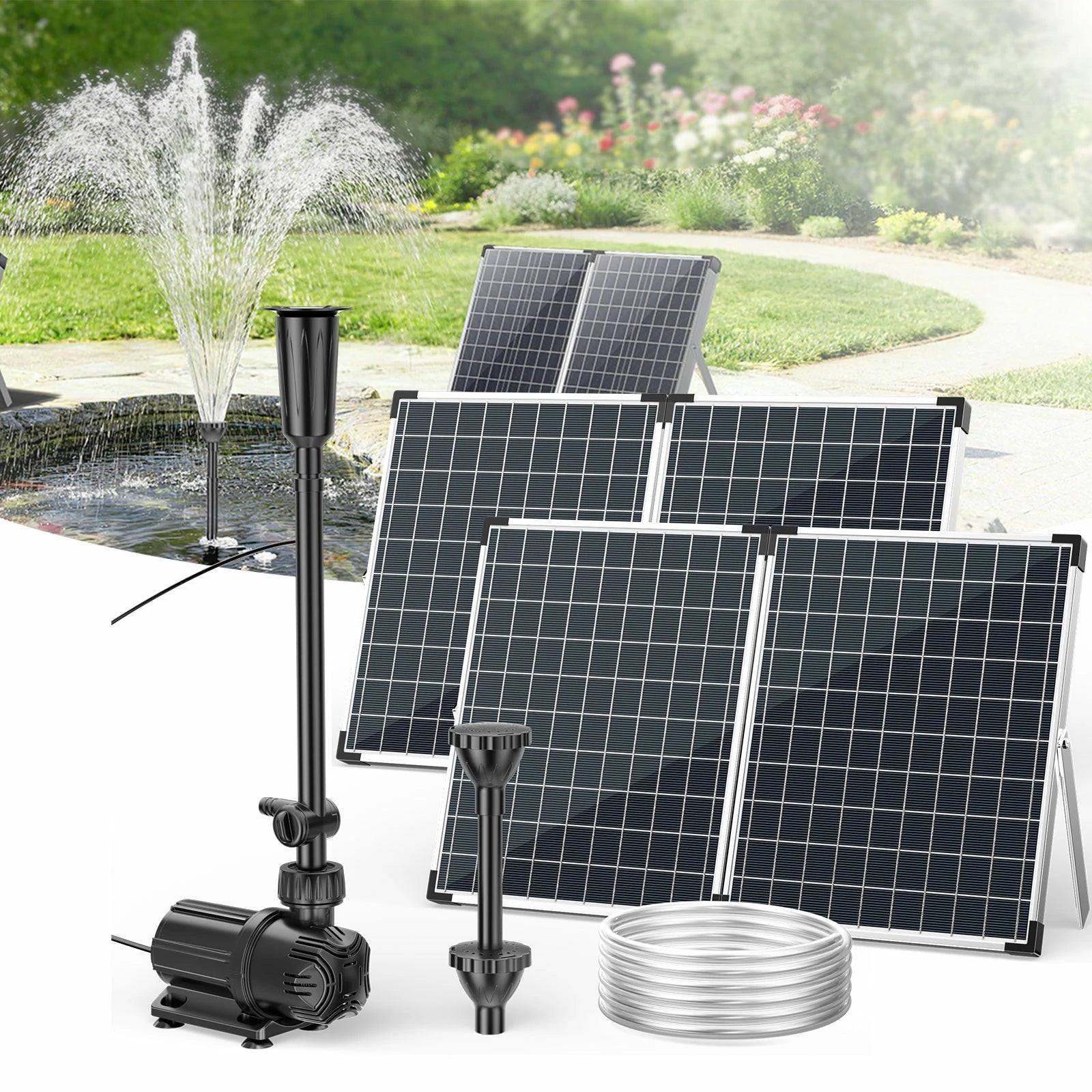 120W 1600GPH Solar Fountain Pump
