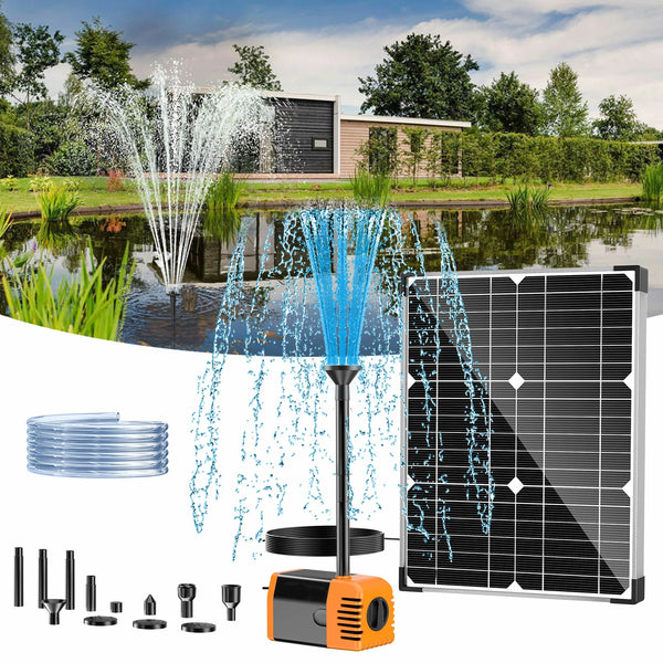 20W 280GPH Solar Fountain Pump (Orange)
