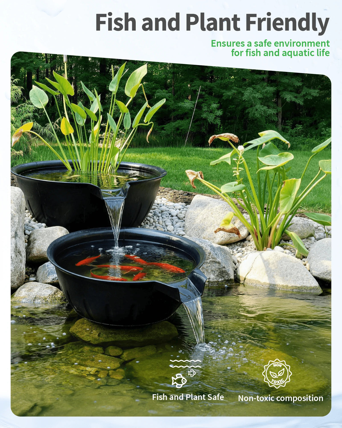 660GPH Spillway Fountain Kit with 2 Basins