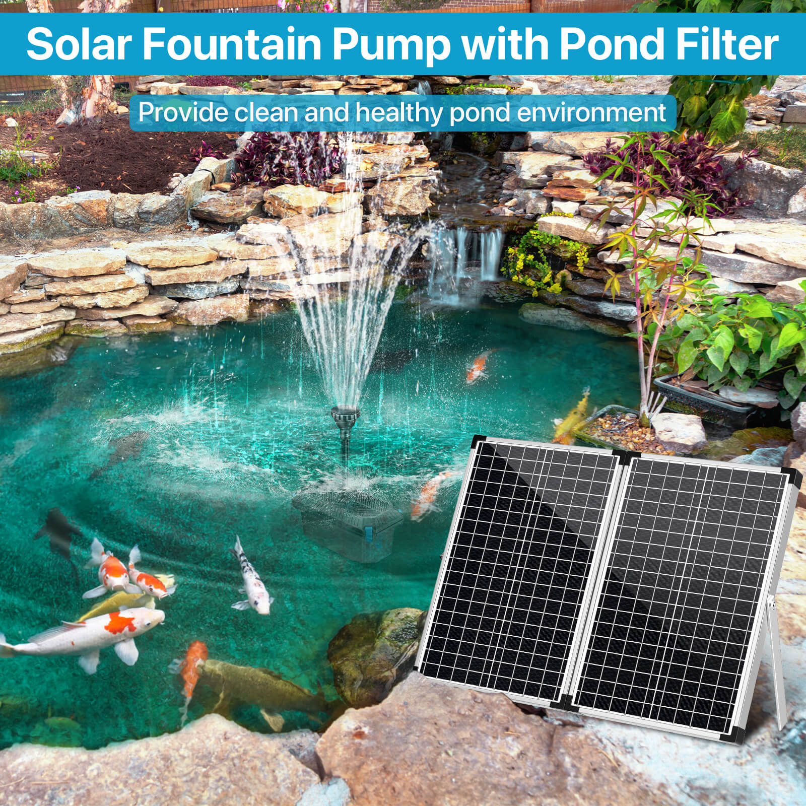 solar pond filter with pump,solar panel pond filter,solar powered fish pond pump and filter