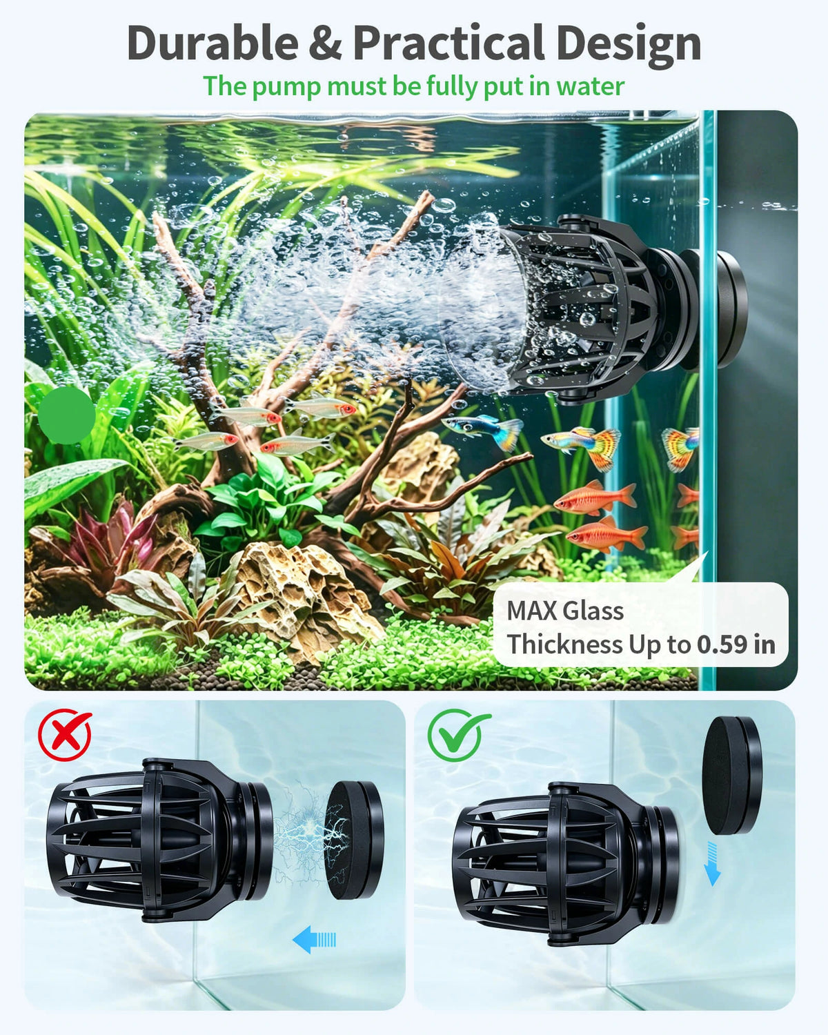 4800GPH Aquarium Wavemaker Circulation Pump with Controller