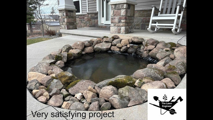 DIY pond waterfall project for a backyard pond