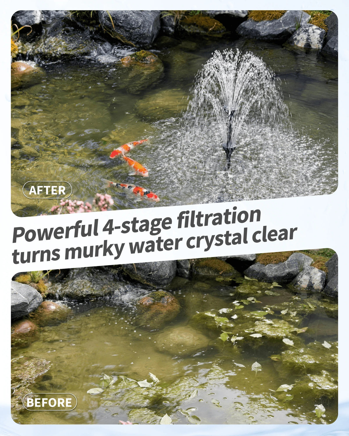 PF300 660GPH AC Pond Filter Fountain with Light