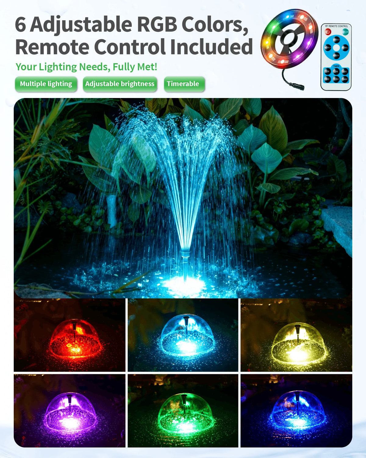 PF300 660GPH AC Pond Filter Fountain with Light