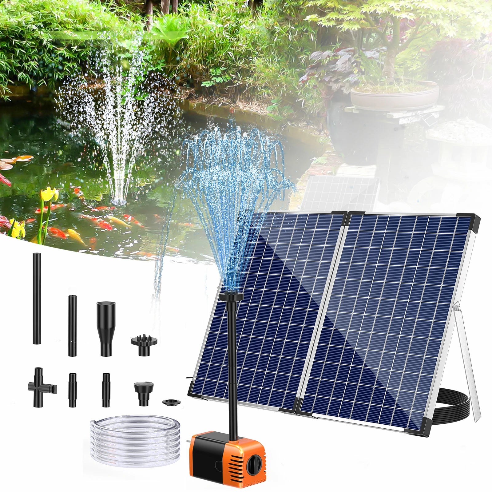 35W 340GPH Solar Fountain Pump (Orange)