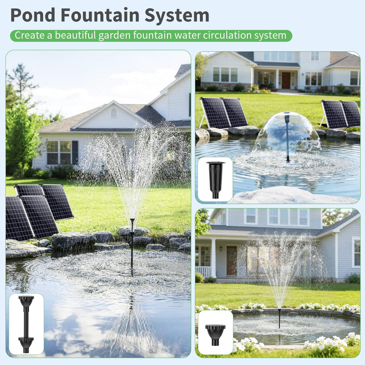 P3100 100W 1200GPH Solar Pond Filter Fountain