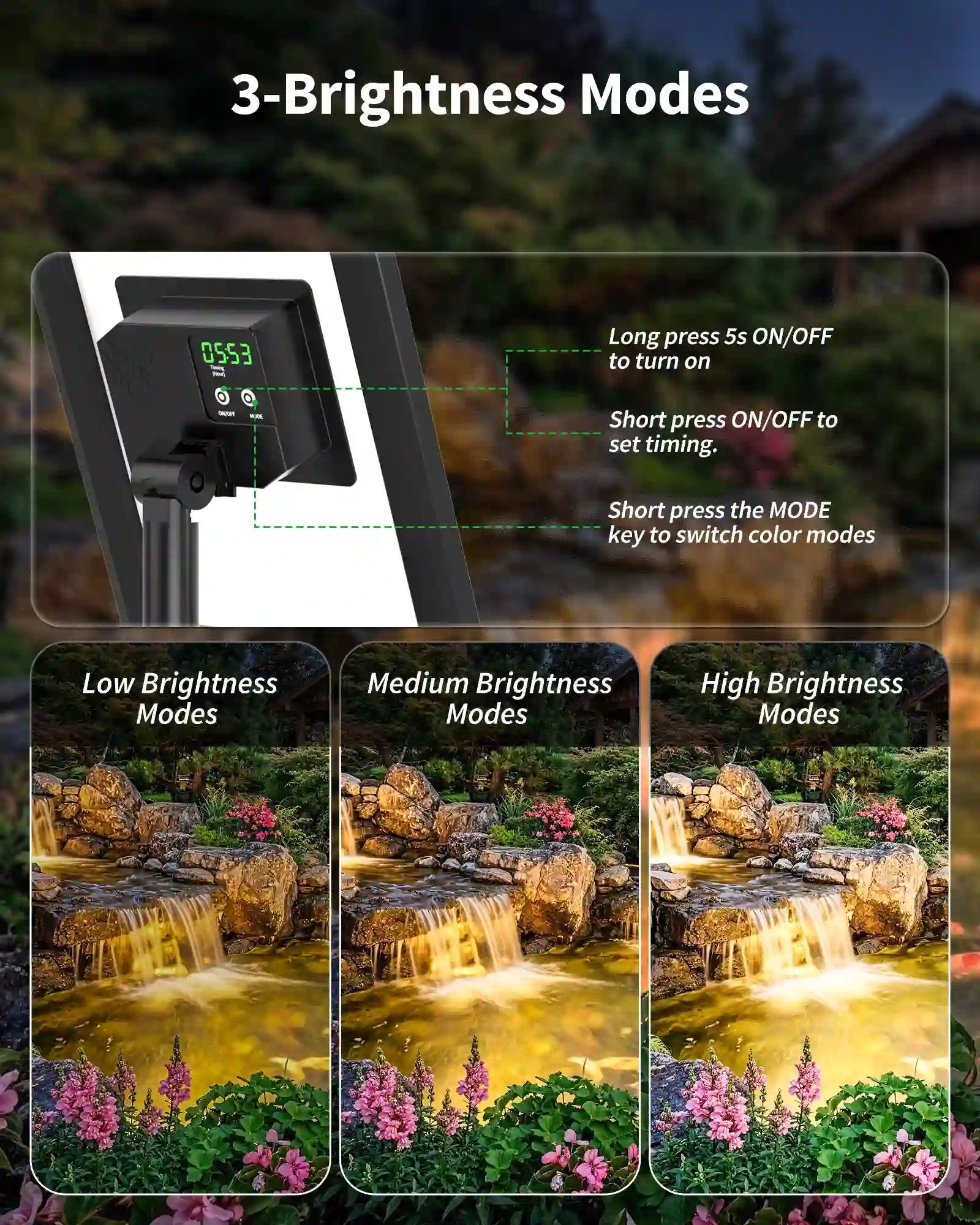 8W Warmwhite Solar Underwater Lights with 6 Heads