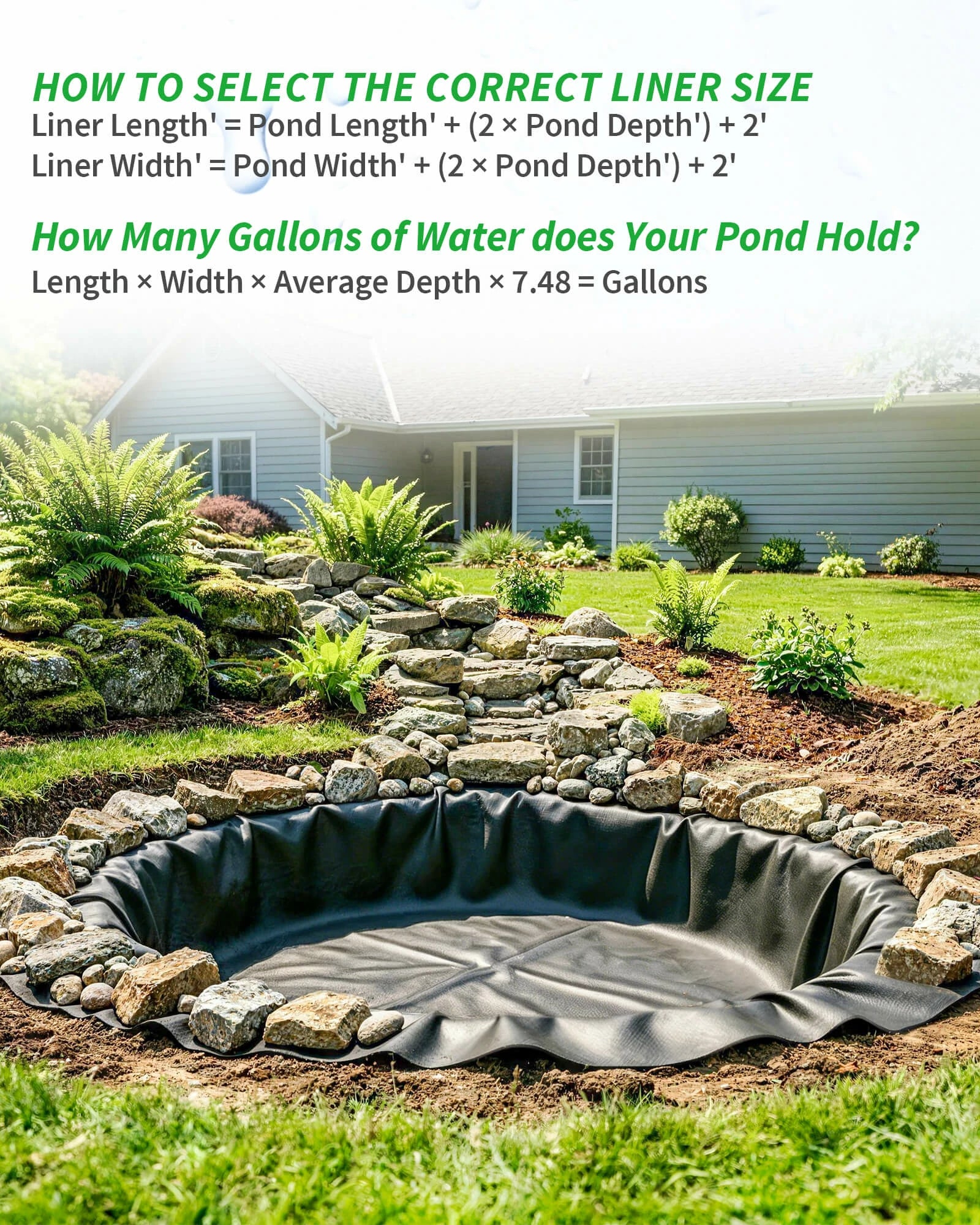 10' x 10' 45mil EPDM Pond Liner