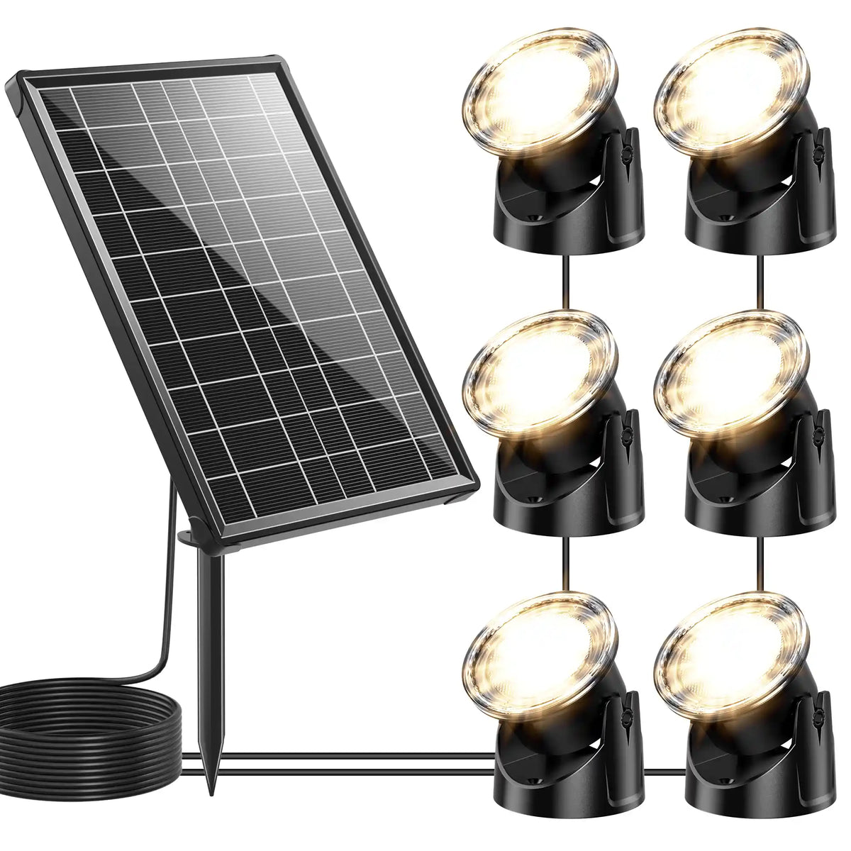 8W Warmwhite Solar Underwater Lights with 6 Heads