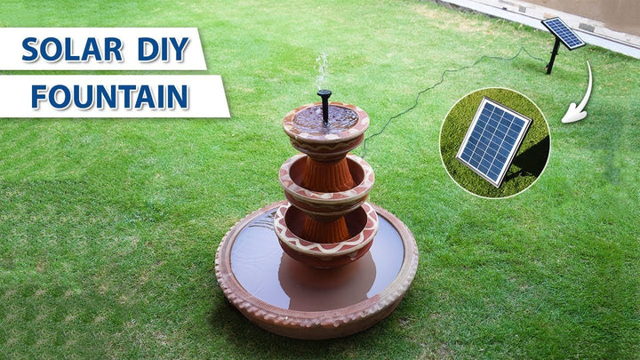 DIY solar fountain project for an outdoor water feature