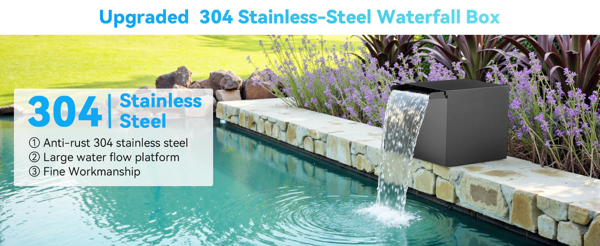 Upgraded 304 Stainless-Steel Waterfall Box