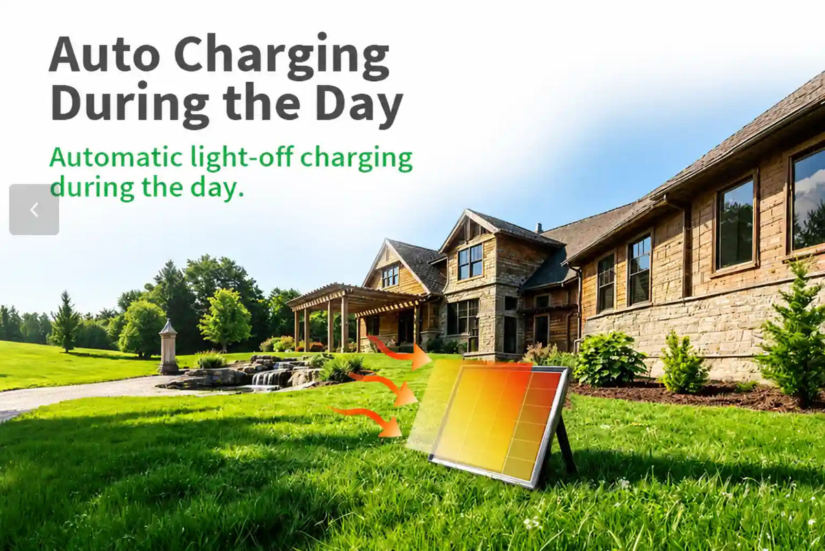 Daytime auto‑charge solar pond led lights