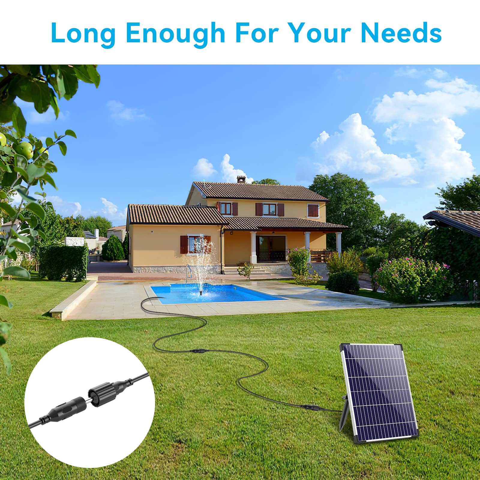 solar fountain extension cable,solar pond pump extension cable