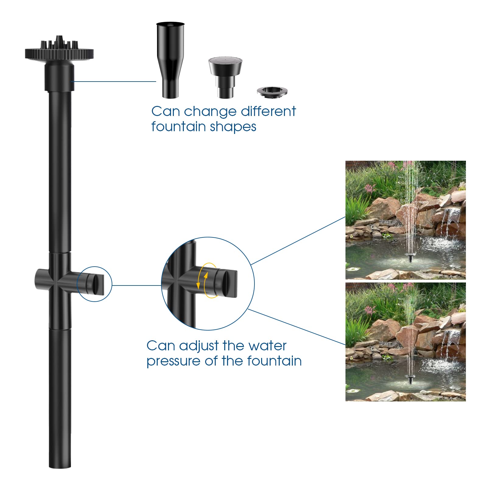 nozzle water fountain,fountain bubbler nozzle,pond fountain head,fountain heads for ponds