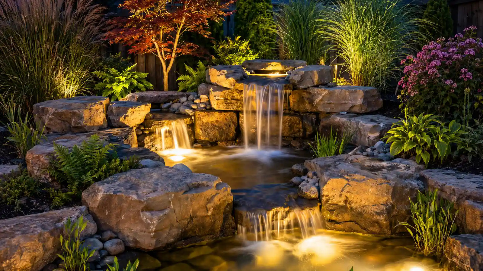 waterfall led underwater lights