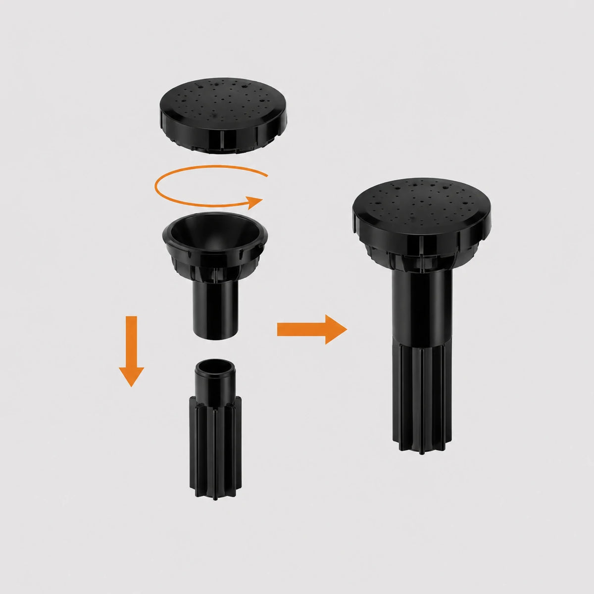 assembly mini submersible fountain pump head