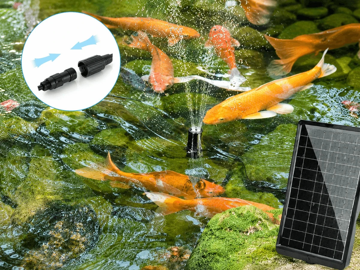 connect small pond pump and filter solar powered