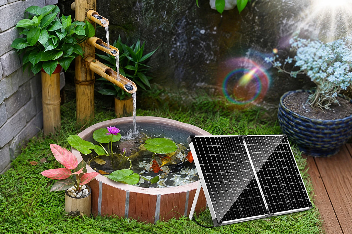 fountain with solar powered pump diy item