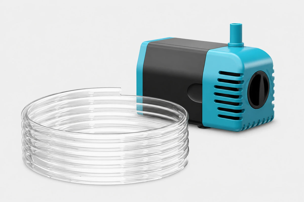 fountain with solar powered pump tube