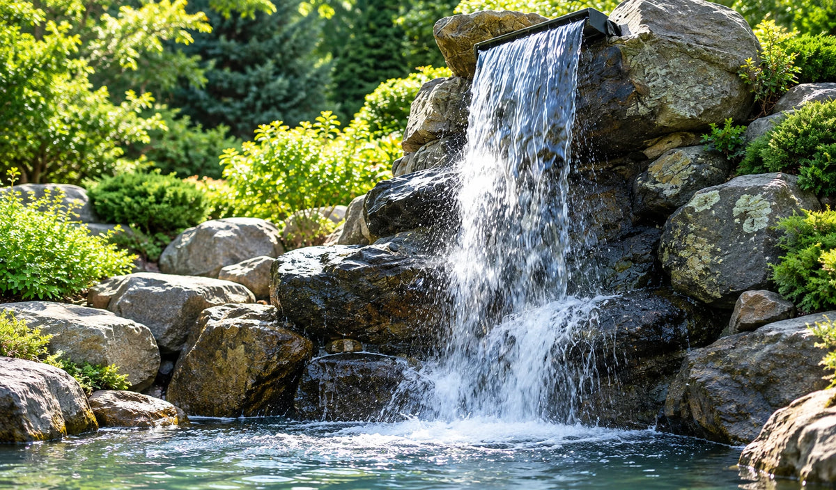 solar waterfall garden water feature
