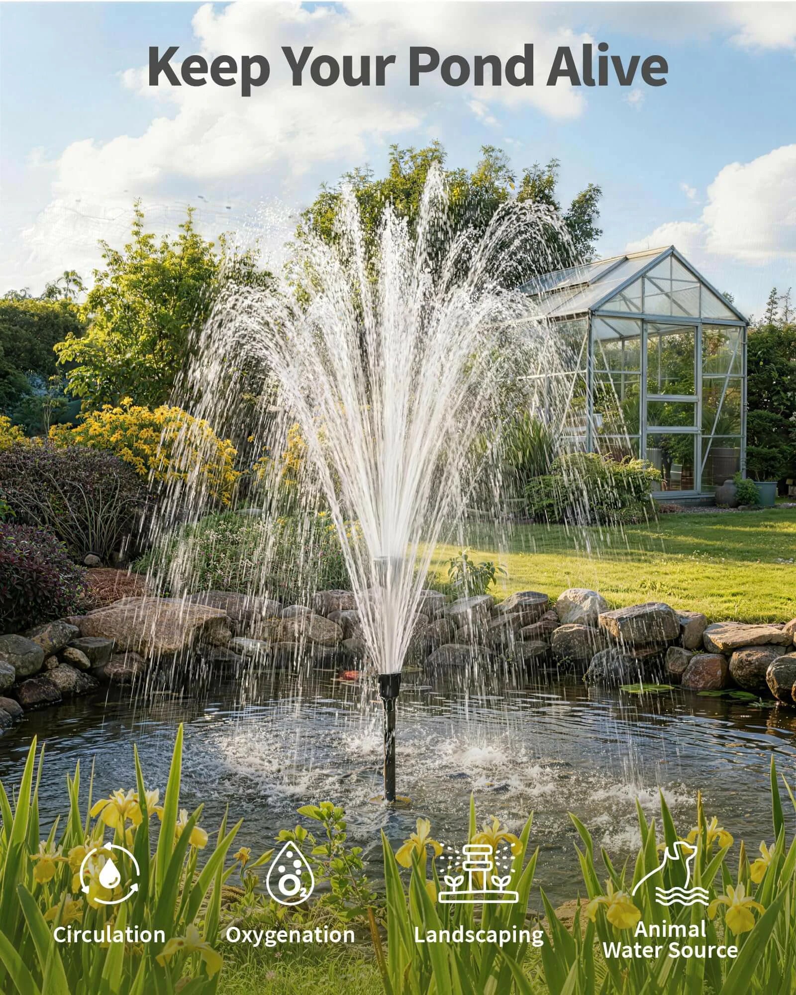 660GPH Water Fountain with LED Light