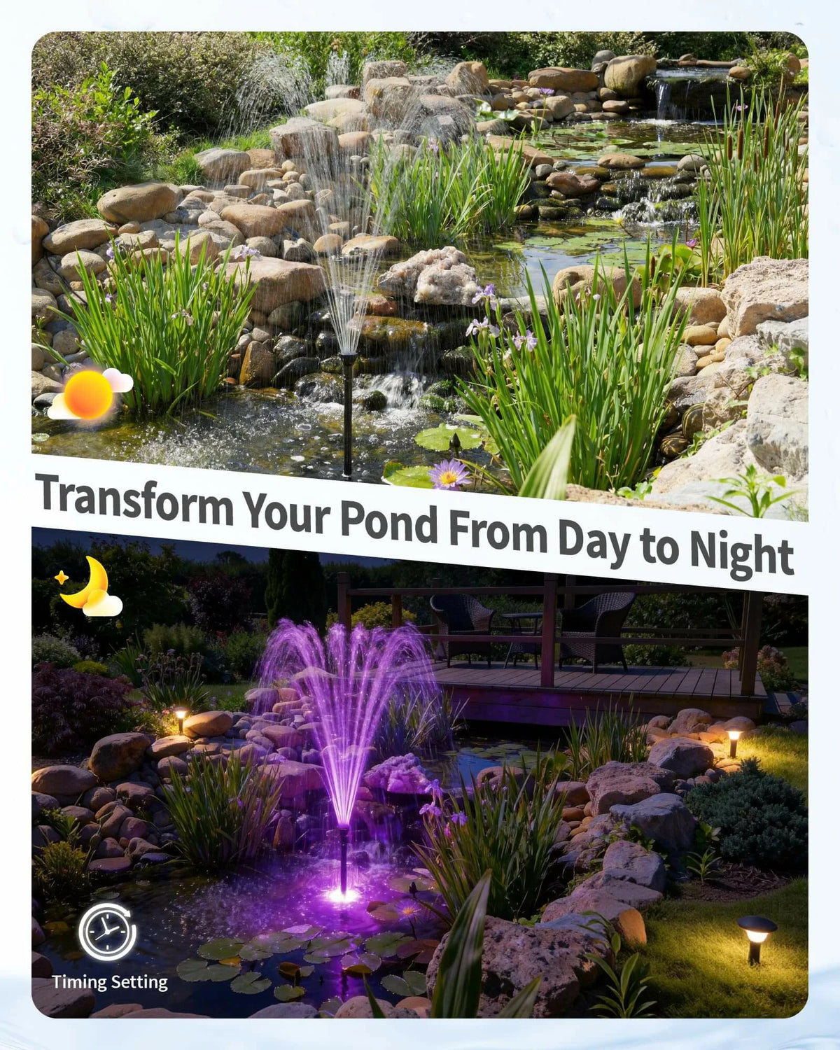660GPH Water Fountain with LED Light